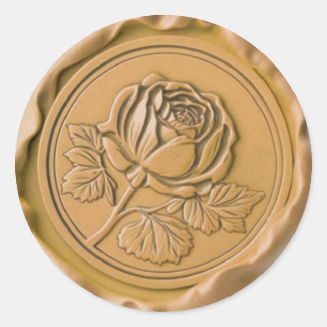 Flor de Rosa de oro de Sello para sobres Faux Wax  (Anverso)