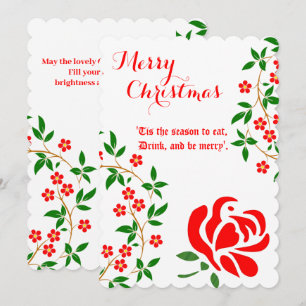 Flor de rosa rojo de la navidad de Feliz