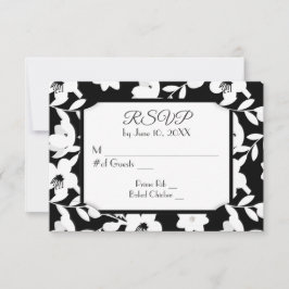 Flor de RSVP en negro y blanco