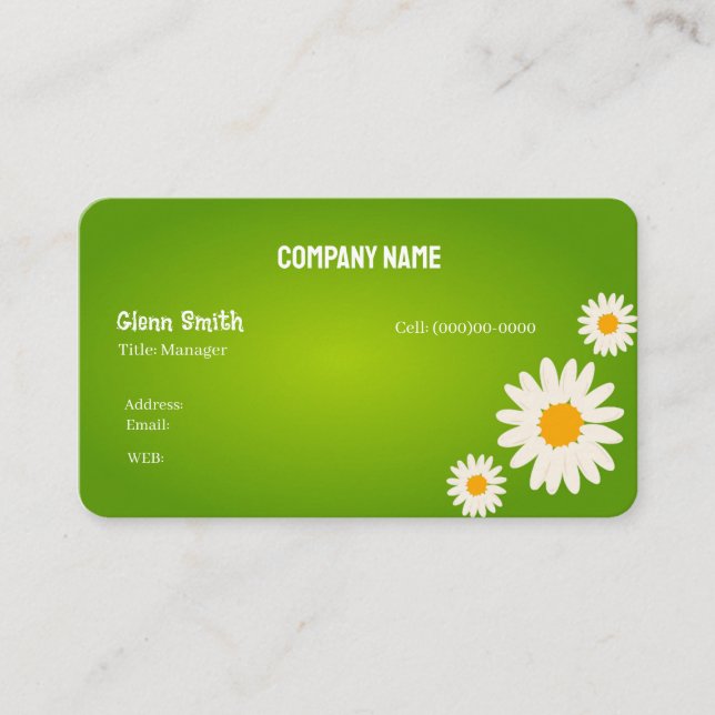 Flor de tarjeta de visita (Anverso)