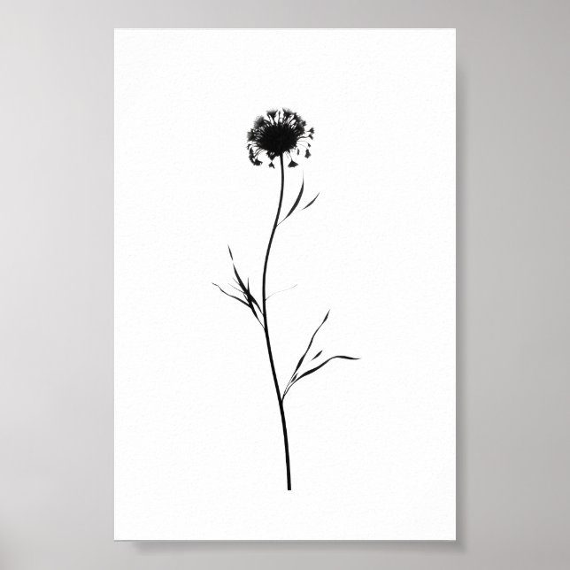 Flor de tinta minimalista abstracta arte floral en (Frente)