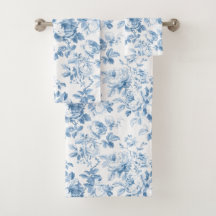 Flor de toile azul y blanca