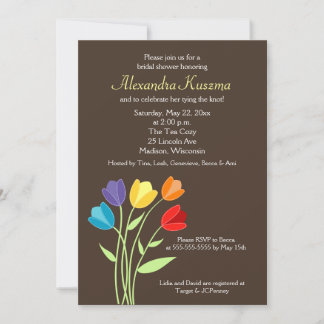 Flor de tulipán 5x7 Invitación a ducha de novia