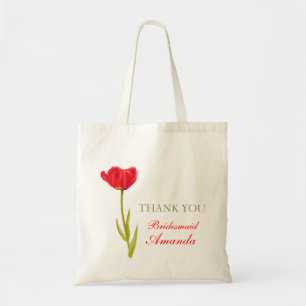 Flor de tulipán rojo arte boda bolsa de novia
