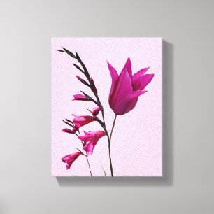 flor de tulipán rosa simple arte floral moderno