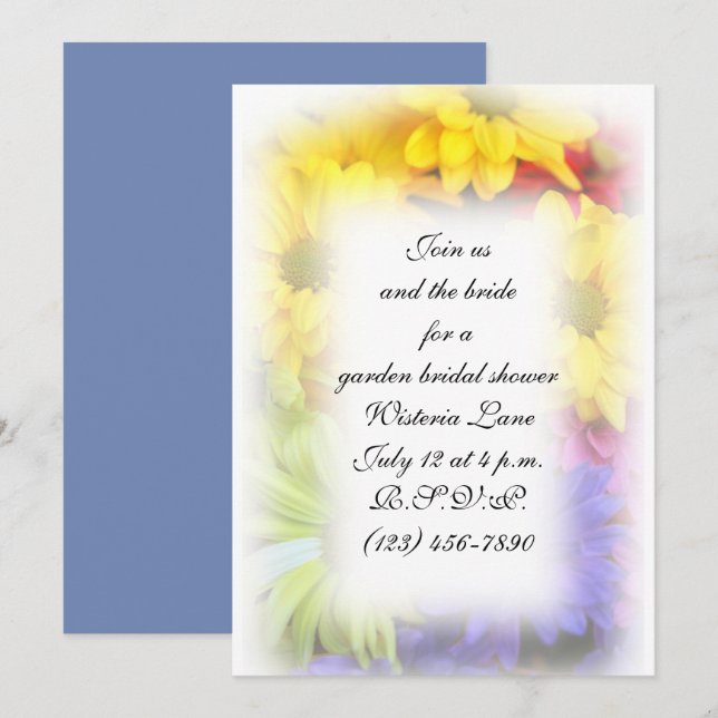 Flor de verano 5x7 con invitación de sobres (Anverso / Reverso)