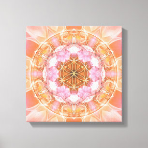 Flor de vida Mandala 18 impresión de tela envuelta
