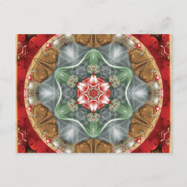 Flor de vida Mandala 2 tarjetas (Anverso)
