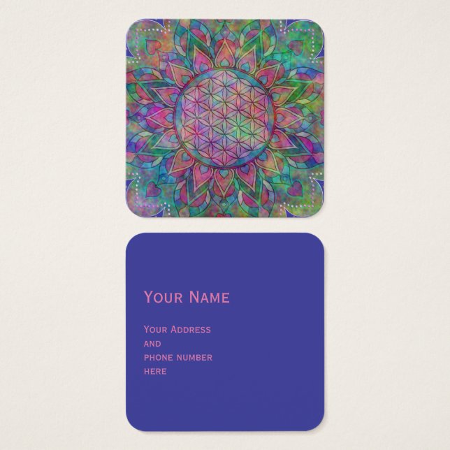 Flor de vida - Mandala india 7c (Anverso y reverso)