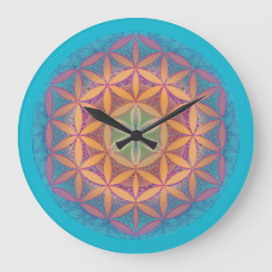 Flor de vida Mandala reloj de pared