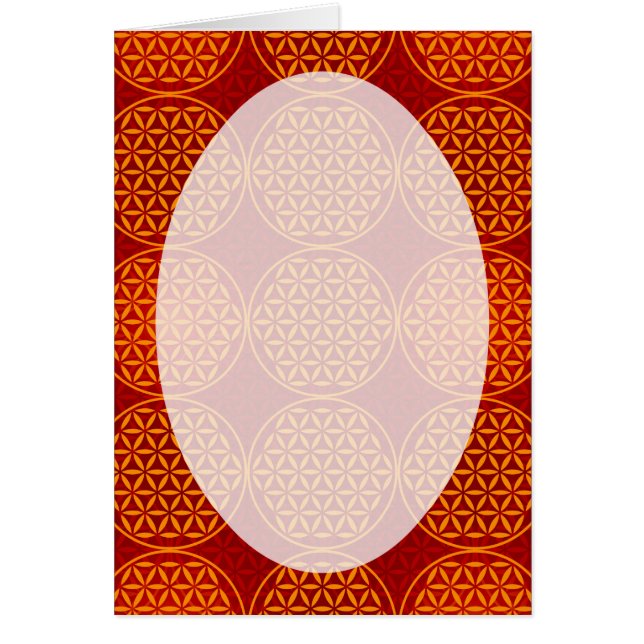 Flor de vida - patrón de sello - rojo naranja (Frente)