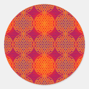 Flor de vida - patrón de sello - rosa naranja