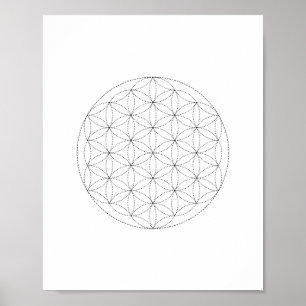 Flor de vida Sagrada Geometría Muro Poster de arte
