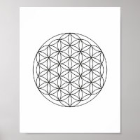Flor de vida Sagrada Geometría Muro Poster de arte