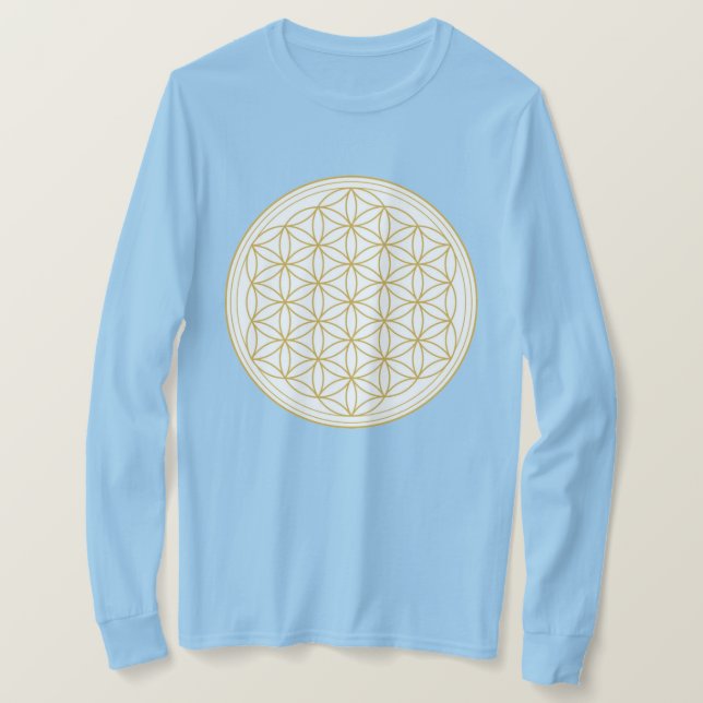 Flor de vida sagrada geométrica camiseta femenina (Anverso del diseño)