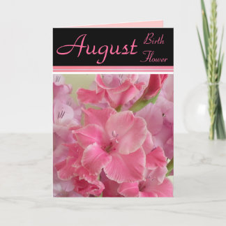 Flor del nacimiento de agosto - tarjeta de nota de