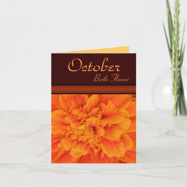 Flor del nacimiento de octubre - tarjeta de nota (Anverso)