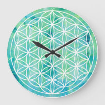 Flor del reloj de pared de la turquesa 1702815 de
