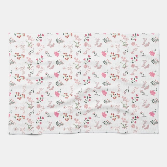 Flor Delicada surtida en toallas de cocina de patr (Horizontal)