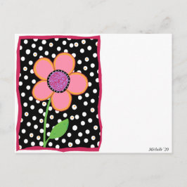 Flor divertida con puntos postal