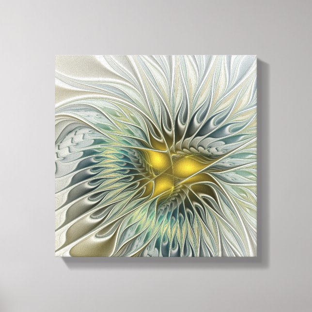 Flor dorada Fantasía arte fractal abstracto (Anverso)