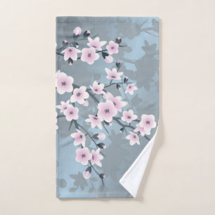 Flor Dusky de cerezo azul grisáceo rosa