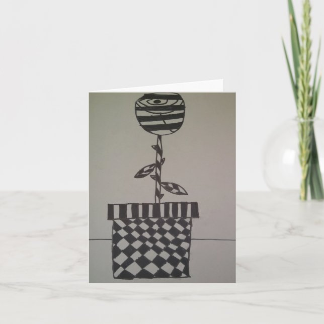 Flor en blanco y negro, tarjetas de notas (Anverso)