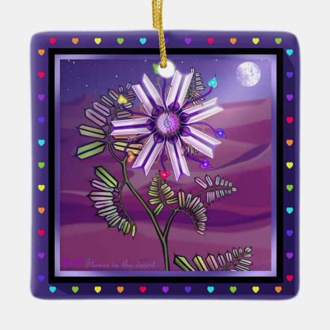 Flor en el ornamento de cerámica del desierto (Anverso)