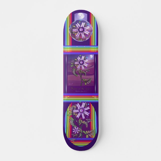 Flor en el skateboard del desierto (Anverso )