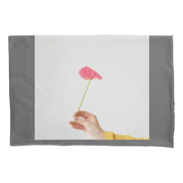 "Flor en la cubierta del almohada de mano (Anverso)