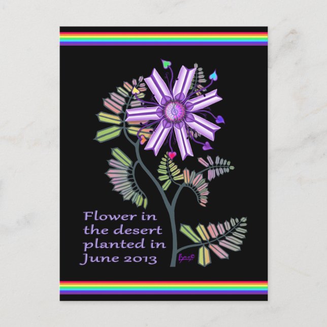 Flor en la postal del desierto (Anverso)