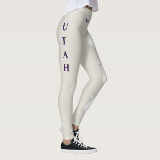 Flor Estatal Gray Utah Sego Lily Leggings