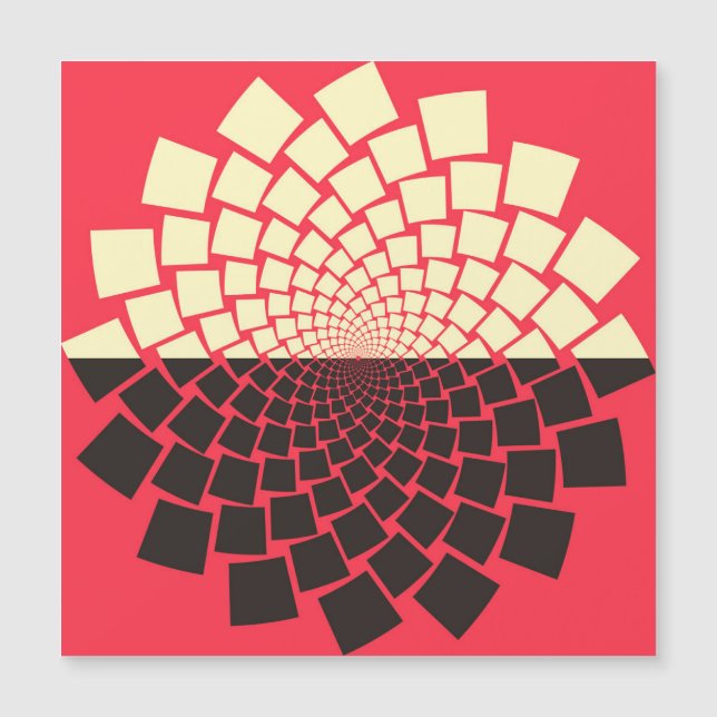 Flor estilizada: marfil rojo negro (Anverso)