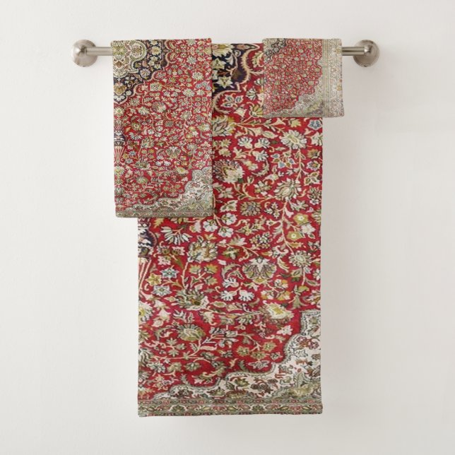 Flor floral roja estampado turco persa elegante (In situ)