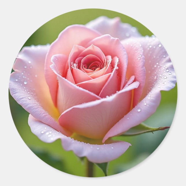 Flor floreciente - Elegante Pegatina redonda para  (Anverso)