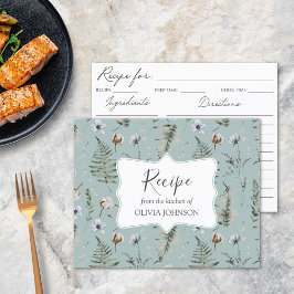 Flor forestal deja una tarjeta de receta de Floral