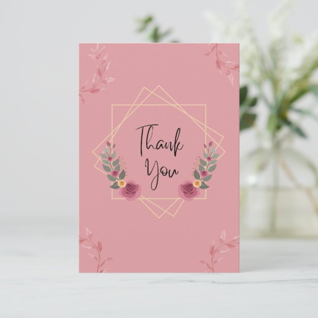Flor Frame Gracias tarjeta (Anverso de pie)
