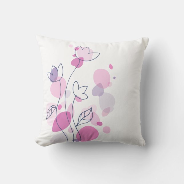 Flor gráfica moderna pétalo almohada rosa marina b (Anverso)