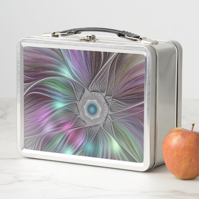 Flor grande colorida Resumen arte fractal trippy (In situ)