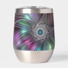 Flor grande colorida Resumen arte fractal trippy