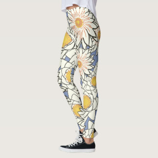 flor grande de las mujeres leggings zazzle