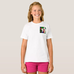 Flor hibiscus con 2 camiseta tigre básica oscura