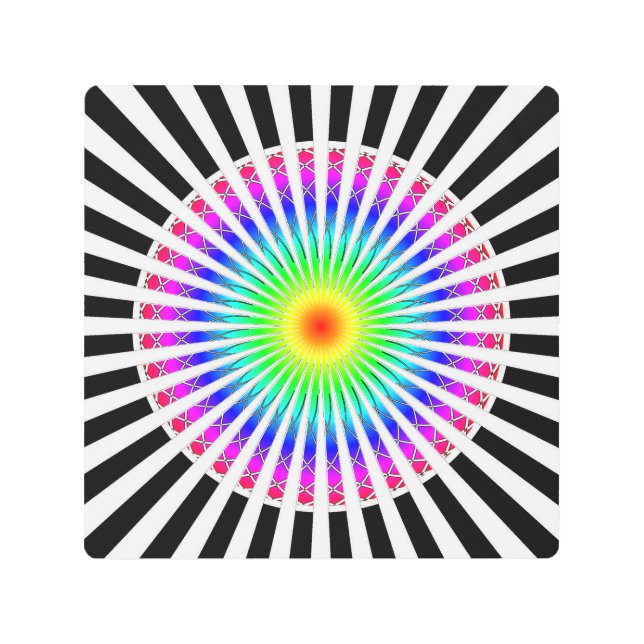 Flor hipnótica arte mural Metalizado (Anverso)