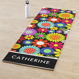 Flor hippie de primavera retro Yoga Mat