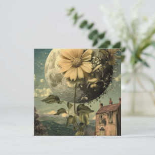 Flor iluminada por luna y encanto vintage