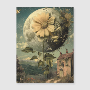 Flor iluminada por luna y encanto vintage