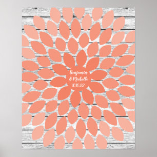 Flor - Impresión alternativa de libro de invitados