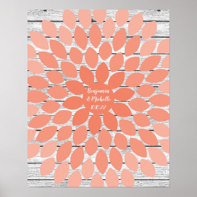 Flor - Impresión alternativa de libro de invitados (Frente)