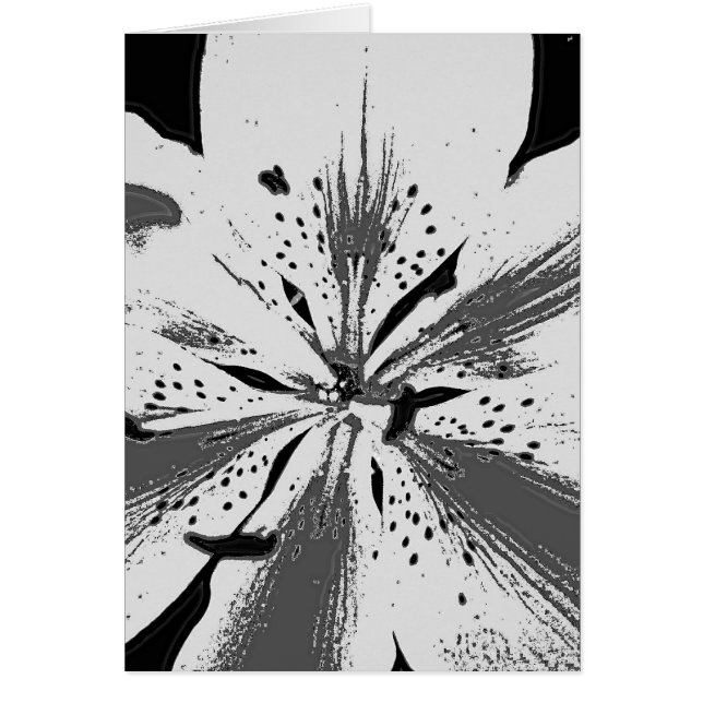 flor inusual de lirio abstracto en blanco y negro (Frente)
