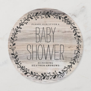 Flor  INVITACIÓN BABY SHOWER DE Madera